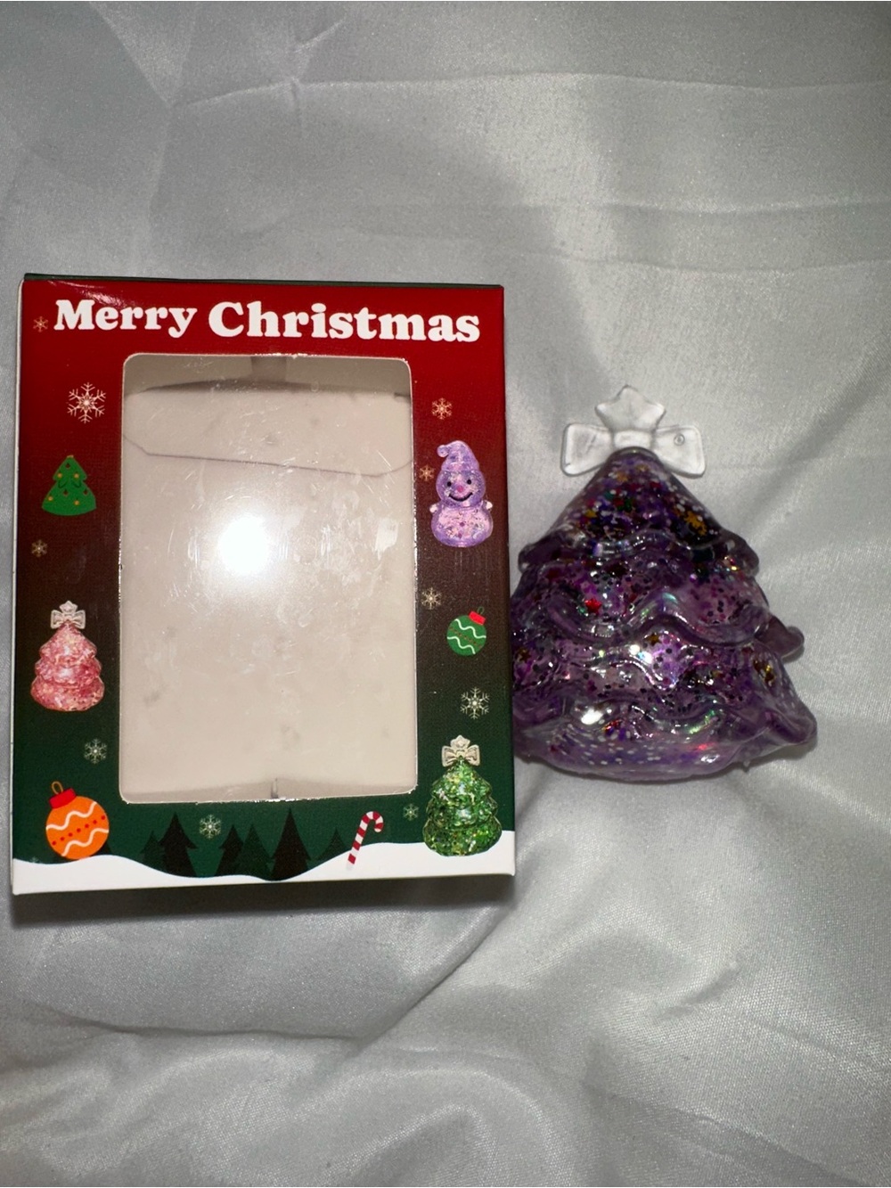 Holiday squishy Tree - Purple Glitter Christmas